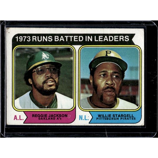 1973 RBI Leaders Reggie Jackson & Willie Stargell 1974 Topps #203