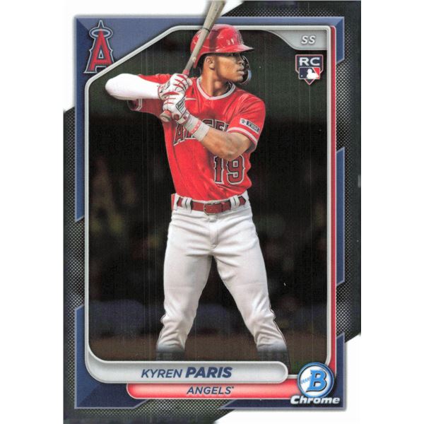 Kyren Paris rookie card Bowman Chrome, Los Angeles Angels.