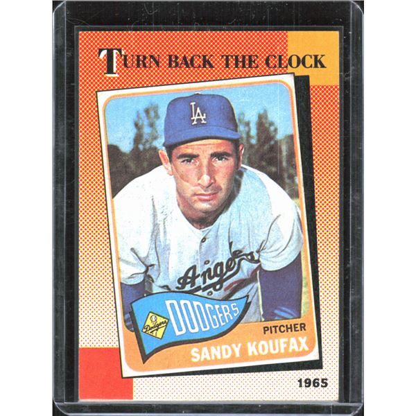 Sandy Kofax Turn back the clock 1965 topps 1990 card