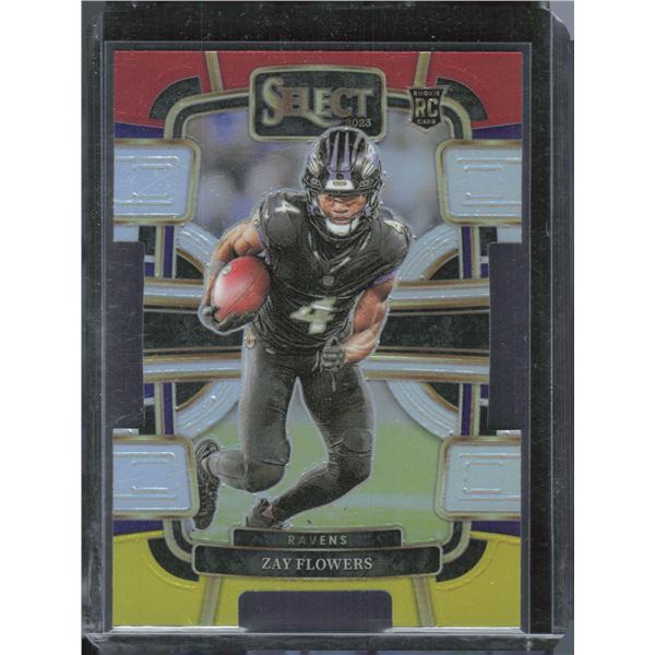 Zay Flowers Red/Yellow Prizm Die Cut RC 2023 Select #8