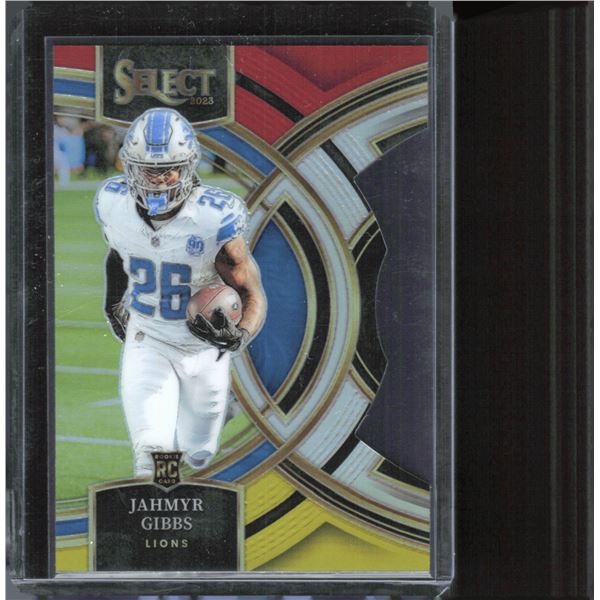 Jahmyr Gibbs Red/Yellow Prizm Die Cut RC 2023 Select #198