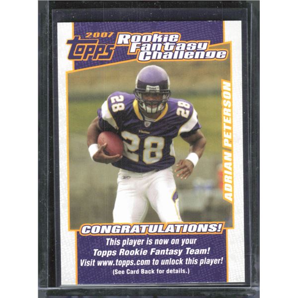 Adrian Peterson RC Rookie Fantasy Challenge 2007 Topps #2