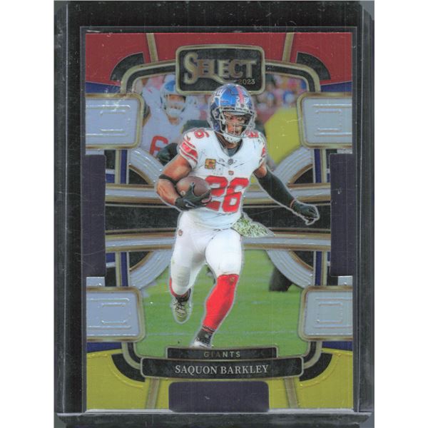 Saquon Barkley Red/Yellow Prizm Die Cut 2023 Select #75