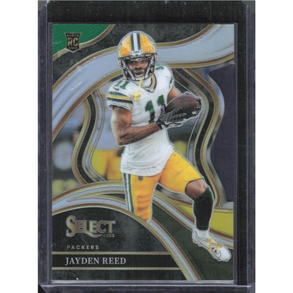 Jayden Reed Green/Yellow Prizm Club Level Die Cut RC 2023 Select #258