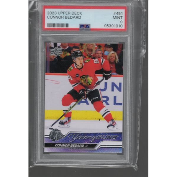 Connor Bedard Young Guns RC 2023-24 Upper Deck #451 PSA 9