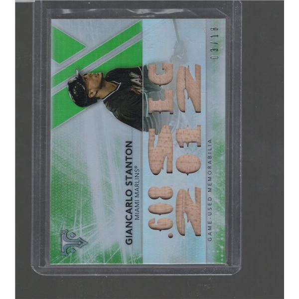 Giancarlo Stanton Game-Used Bat Patch /18 2015 Topps Triple Threads #TTR-GS2