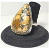 Image 1 : 8)  NATURAL PEAR SHAPED MALIGANO JASPER WITH BEZEL