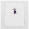 Image 1 : #89-UNHEATED  AMETHYST & CZ GEMSTONE PENDANT