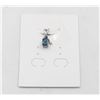 Image 1 : #27-HEATED BLUE SAPPHIRE  & CZ GEMSTONE PENDANT