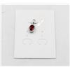 Image 1 : #117-UNHEATED  RED GARNET  & CZ GEMSTONE PENDANT