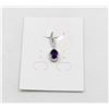Image 1 : #70-UNHEATED  AMETHYST & CZ GEMSTONE PENDANT