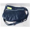 Image 1 : CUSTOMMADE DISTRESSED LEATHER DARK BLUE HANDBAG