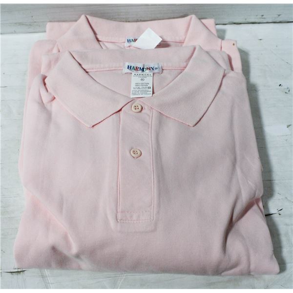 TWO XL PINK GOLF SHIRTS - NEW