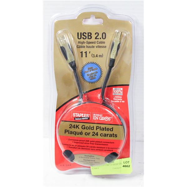 24K PLATED USB 2.0 HIGH SPEED CABLE