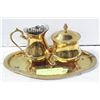 Image 1 : VINTAGE BRASS 3 PIECE CREAMER SET