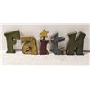 Image 1 : WOOD LETTERS "FAITH"- EACH MEASURES 6" X 1"