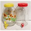 Image 1 : 2 GLASS JUICE DISPENSERS - NEW - ESTATE