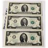 Image 2 : 3X $2 US MINT  NOTES CONSECUTIVE SE #S