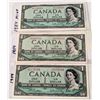 Image 1 : 3X $1 1954 BANKNOTES