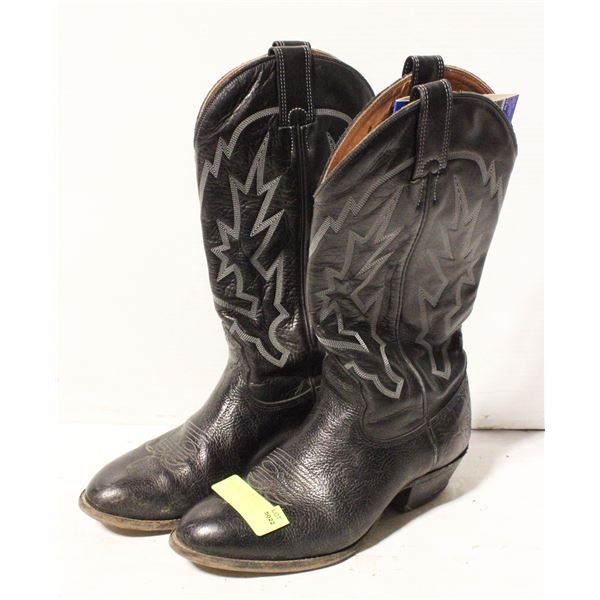 SIZE 9 MENS BLACK COWBOY BOOTS