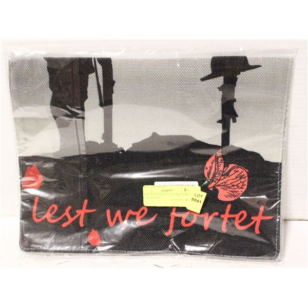 NEW IN PACKAGE LEST WE FORGET 12 X 18 INCH