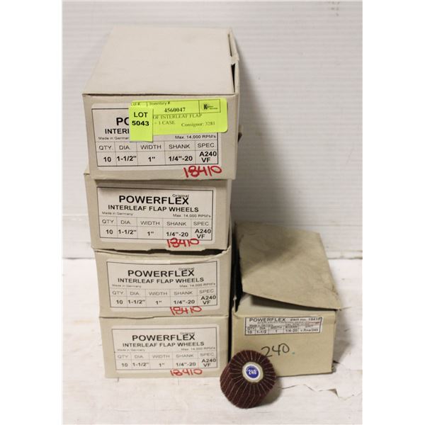 4 CASES OF INTERLEAF FLAP WHEELS + 1 CASE