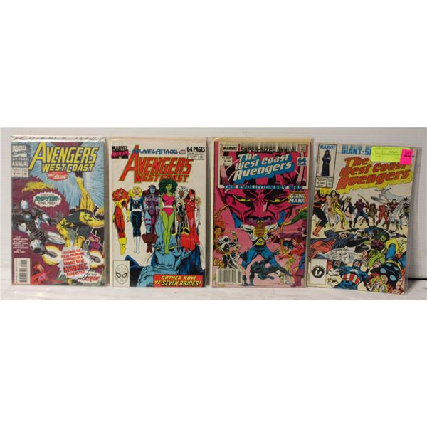 4 VINTAGE WEST COAST AVENGERS COMICS