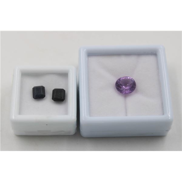 #169-HEATED  SAPPHIRE 3.65 CT  & AMETHYST 2.93CT