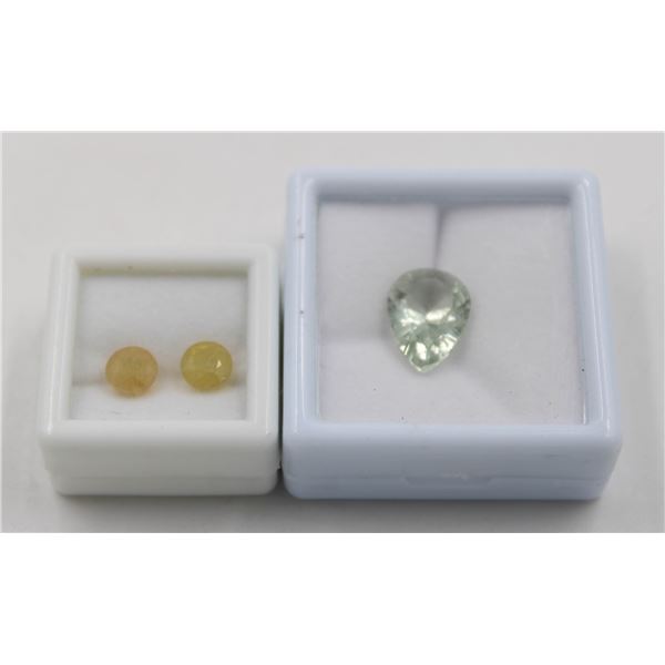 #176-HEATED  SAPPHIRE 4.20CT  & GREEN AMETHYST 5.7