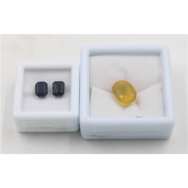 #170-HEATED SAPPHIRE 4.55 CT & YELLOW OPAL 4.65 CT