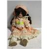 Image 1 : PORCELIN DOLL LONG DARK BRUNETTE HAIR - CREAM AND