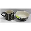 Image 1 : NEW DANICA DISHWASHER SAFE MUG & BOWL BLACK &
