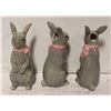 Image 1 : 3 GREY RABBIT BUNNY VASES - 8" - NEW