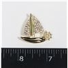 Image 1 : NEW GOLD TONE RHINESTONE SAILBOAT BROOCH