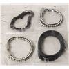Image 1 : NEW 4 BLACK WHITE LEATHER BRACELETS