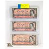 Image 1 : LOT OF 3 1954 2 DOLLAR BILLS