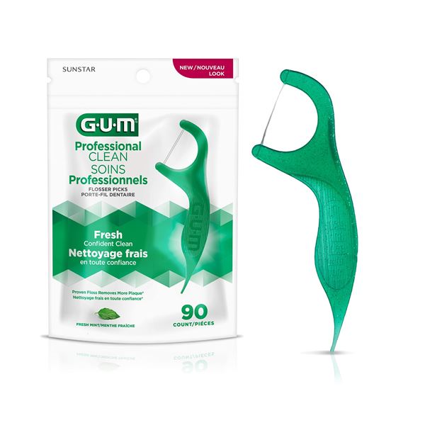 3 NEW BAGS OF G.U.M. PROFESSIONAL CLEAN FLOSSER