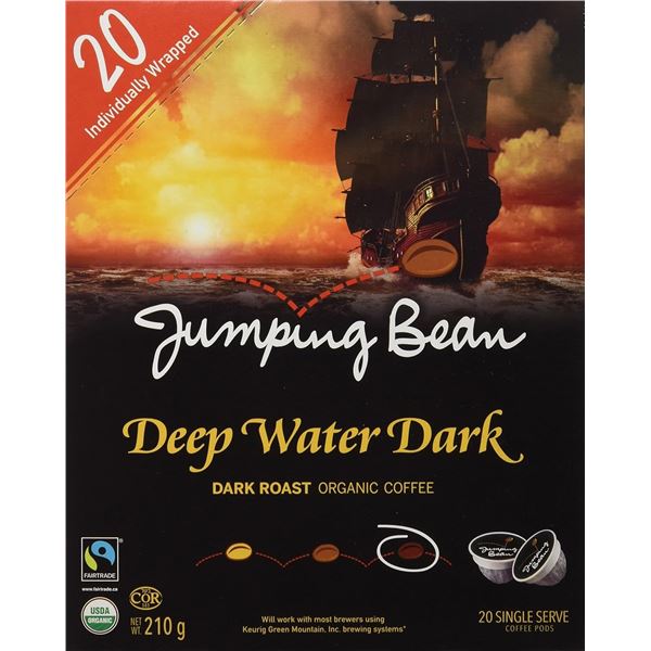 20 JUMPING BEAN DEEP WATER DARK KEURIG PODS