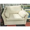 Image 1 : OFF WHITE FABRIC OVERSIZED CHAIR WITH 2 CUSHIONS