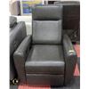 Image 1 : CHARCOAL GREY LEATHERETTE ELECTRIC RECLINER