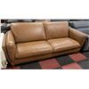 BROWN LEATHERETTE SOFA 86" X 37" X 35"