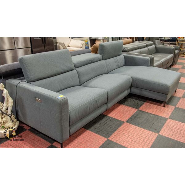 GREY FABRIC 2PC ELECTRIC RECLINING SECTIONAL