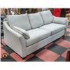 Image 1 : LIGHT GREY FABRIC HIGHBACK SOFA W. 2 SIDE CUSHIONS