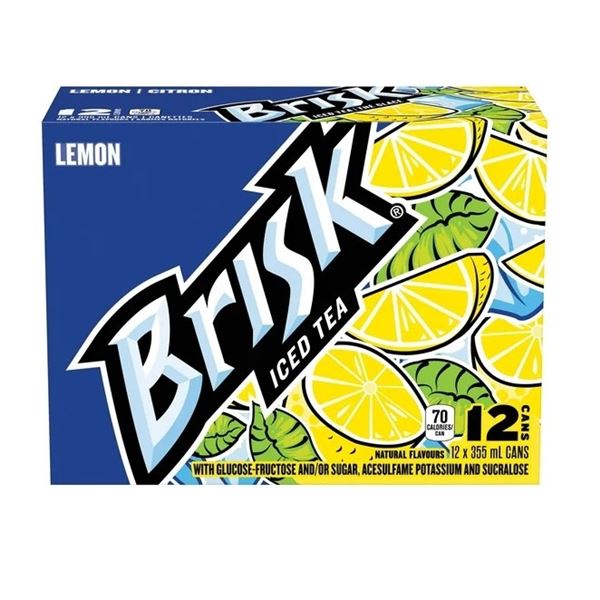 CASE OF 12 X 355ML CANS BRISK LEMON ICED TEA