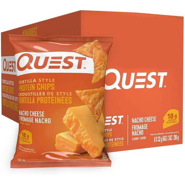 8 X 32G BAGS OF QUEST NACHO CHEESE FLAVOURED