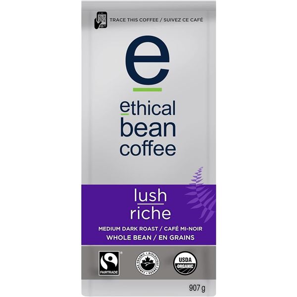 NEW ETHICAL BEAN COFFEE LUSH MEDIUM ROAST COFFEE