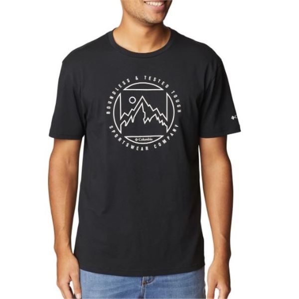 COLUMBIA MEDIUM MENS GRAPHIC TEE IN BLACK