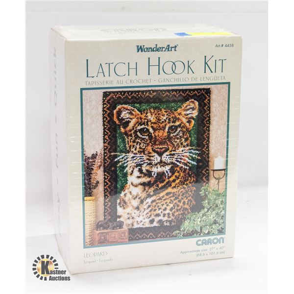 NEW 27X40 LEOPARD LATCH HOOK KIT