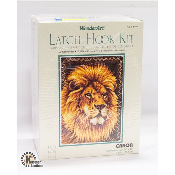 NEW 27X40 LION LATCH HOOK KIT