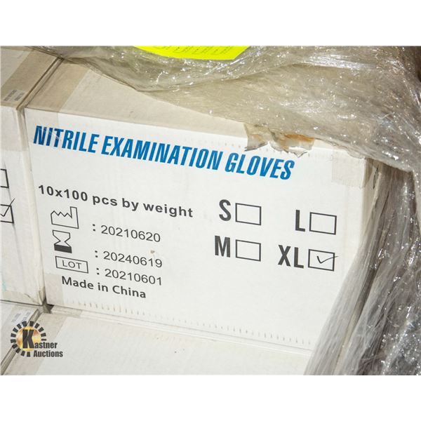NEW CASE OF NITRILE EXAMINATION GLOVES SIZE XL
